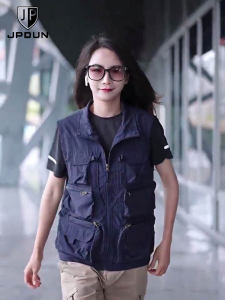 Áo Vest Nhanh Khô JPDUN 2025 Mẫu Mới Nam Xuân Thu Rộng Ngoài Trời Nhiều Túi Công Sở Câu Cá Áo Vest Hở Vai