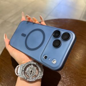 CHUANGYIWEI | Magnetic Charging Anti-Drop Blue Transparent Skin Feel Matt Mobile Case for iPhone 17 Pro Max