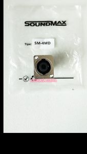 Soket Spikon Soundmax SM4MD Silver Original / Socket Speakon Chasis Female 4 Pin Konektor Audio SOUNDMAX SM-4MD