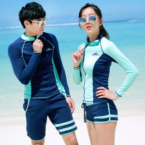 Korean New Diving Suit Split Long-Sleeved Long Trousers Swimming Suit Sun Block Surfing Snorkeling Couple Men and Women Zipper Dive Skin