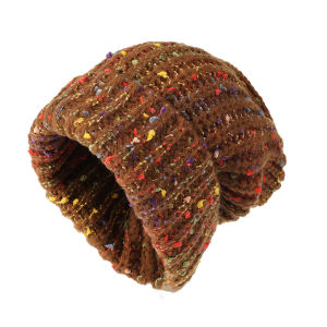 Womens Trendy Mixed Color Slouchy Beanie Classic Warm Thick Knit Skull Cap Coldproof Autumn Winter Fashion Accessory