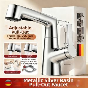 SHENYUAN | Installation-Included Pull-Down Dual Temperature Washbasin Faucet