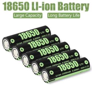 100% New Original 18650 Battery Rechargeable Battery 3.7V 2000mAh Portable Power Source Spare Battery for Flashlight Headlamp