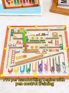 Magnetic digital counting toy wooden magnetic color maze toy childrens fine motor skill training toy