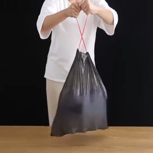 ☀️Life Core☀️ Drawstring Plastic Garbage Bag 45cmx45cm15pcs/Roll Garbage Bag With Automatic Closing Rope Plastik Sampah Garbage Plastic Bag 45X45cm Pe Extra Thick Type Drawstring Home Trash Bags Plastik Tong Sampah Bertali Tambah Tebal