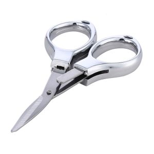1/2/3PCs Stainless Steel Anti-Rust Portable Folding Scissors Glasses Shaped Mini Shear Fishing Scissor for Home and Travel