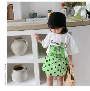 R15 Setelan baju kaos dan rok mini anak perempuan