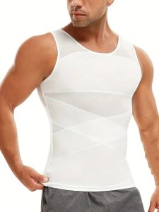 Mens Breathable Compression Tummy Control Undershirt Slimming Body Shaper Sleeveless Tank Top Shaping Spring/Summer Sweatshirt