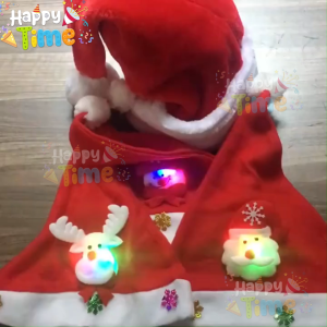 【Happy Time】LED Christmas Hat Santa Claus Snowman Elk Design for Kids Adults Xmas Party Holiday Accessories Warm Gift Decorations Cute Light Up Cap create Dreamy Ins Reels Atmosphere Photo Booth Setup