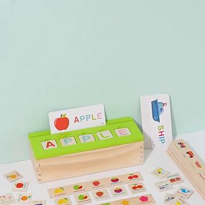 Wooden Shape Sorting Toys Montessori Wooden Matching Box Knowledge Classification Box Color Shape Vocabulary Preschool Learning Toys