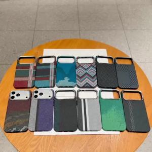 For Magsafe Magnetic Kevlar Carbon Fiber PC Case For iPhone 17 Air 16 15 14 13 Pro Max Wireless Charge Alloy Lens Protect Cover