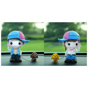 Couple With Dog Winter Pajangan Hiasan Aksesoris Interior Mobil Cute Lucu