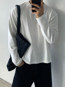 Ssumenam | Minimalist Basic Mens Long Sleeve T-shirt