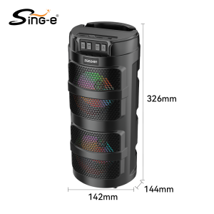 ZQS-2401 Portable Bluetooth Speaker 4-inch Rechargeable with BT USB TF FM RGB Colorful Lights Built-in Battery for Outdoor Use
