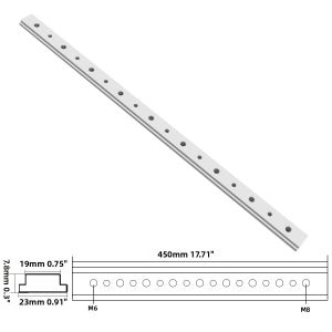 Thanh Trượt Hợp Kim Nhôm 450MM Thanh Định Vị Máy Cưa Bàn T-Slot Thanh Đo Jig Bộ Phận Cố Định Vít T Dùng Cho Máy Định Hình Gỗ