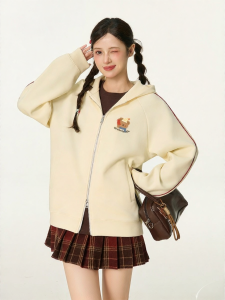 Gbiaior | Áo Khoác Hoodie In Hình Thú Vui Nhộn Có Mũi Kéo