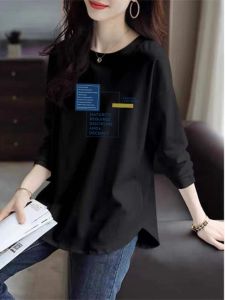 Womens Casual Long Sleeve Cotton T-Shirt Fashionable Base Layer Top Loose Fit Comfortable Cotton 100% Autumn Essential