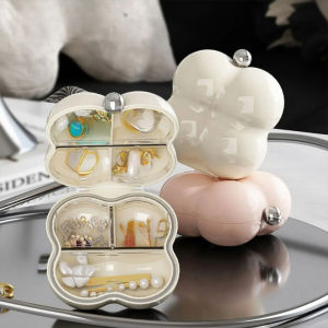 กล่องเครื่องประดับแบบพกพาเดินทางพลาสติกมาร์ชเมลโล่กล่องเก็บตุ้มหู้ครีมขนาดเล็กตุ้มหูสร้อยคอเครื่องประดับ