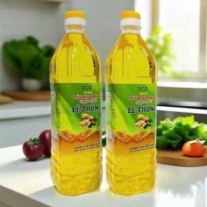 2Lit Dầu lạc nguyên chất Lê Thông Dầu phộng thơm nhẹ không nặng mùi