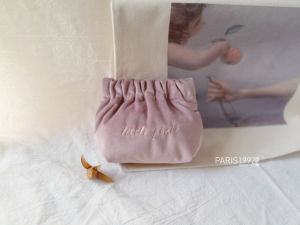 Original Homemade Fancy Embroider Coin Purse Velvet Silky Retro Makeup Small Change Storage Pouch