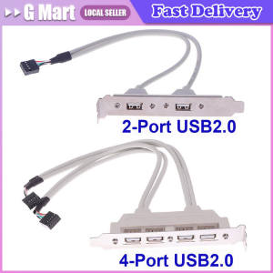 PCI USB 2.0 A Type Female Screw To Motherboard 9p Header Cable 30cm with Bracket