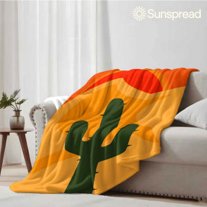 Beast Kingdom | Desert Cactus Soft Warm Flannel Blanket Lightweight Cozy Christmas Halloween Home Decor Room
