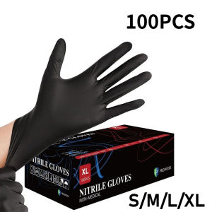 10/20/50/100pcs Disposable PVC Black Nitrile GlovesWaterproof Latex FreeFor Car Repair Food Safe Hair Dyeing Work Gloves