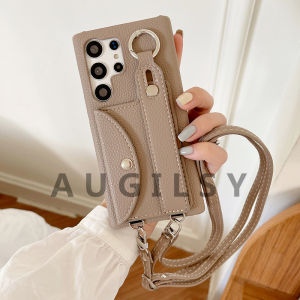 High-End Leather Phone Case with Card Slot Crossbody Strap Goddess Style Zero Wallet for Samsung S23+ S21 Ultra S22 plus Note20