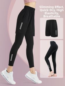 BURUITE | High Waist Butt Lifting Quick Dry Faux Two-Piece Yoga Pants