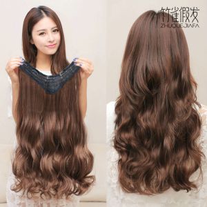 Invisible One Piece Long Hair Extension Fake Wig for Women No Trace V601 by Bamboo Quque Change Hairstyle Increase Hair Volume