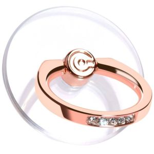 Ultra-Thin Transparent Ring Stand for Mobile Phone Anti-Fall Multi-Functional Female Style Alloy Clip-On Desk Stand Mobile Phone Holder