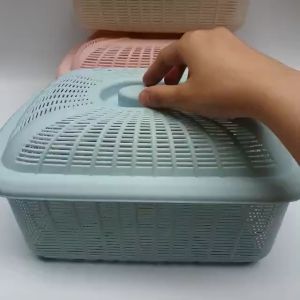 Rổ Nhựa Vuông Có Nắp Đậy Đựng Rau Củ Quả Bát Đĩa...