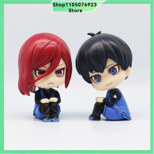 Bandai | Anime Chibi Sitting Boy Figurines Mini Cartoon Character Statues Desktop Decoration Ornaments Collectible Gift