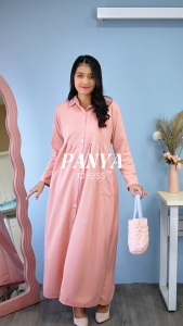 Yoenik Apparel Full Button Panya Dress Dusty M15010 R15S3 - Dress Wanita - Dress Casual - Long Dress