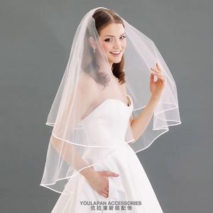 🔥Tamia👍Bridal Veil Double-layer Simple Binding Ribbon Veil Styling Headdress