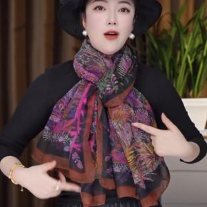 Khăn Choàng Lụa Thời Trang Đa Năng Cho Nữ Khăn Choàng Đi Biển Khăn Choàng Ấm Áp Khăn Choàng Lụa Mềm Mại Khăn Choàng Lụa Họa Tiết Hoa