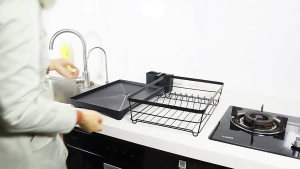 Kitchen Accessory Cabinet Single-Layer Dish Drying Rack Storage Rack 304 Stainless Steel Kitchen Dish Drying Rack