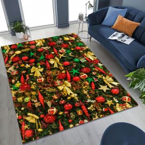 VIKAMA Ông Già Noel Thảm Phòng Ngủ Hoạt Hình Thảm Polyester Chống Bám Bẩn Dễ Dàng Vệ Sinh Trong Nhà Nhà Lối Vào Cửa Thảm Trải Sàn Cho Người Lớn