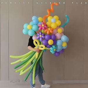 10pcs NINKEN Long Latex Balloon Belon 260 Long Balloons Birthday Wedding Party Colorful Twist Modelling Belon 魔术气球 气球造型