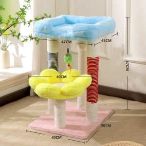 hipidog | Space-saving Cat Climbing Tree with Scratch Post Suitable for Large Cats