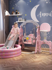 Indoor Outdoor Plastic Slide Stairs Combination Small Baby Toys Children Swings Play Equipment LANATO Brand Safe Non-toxic Materials