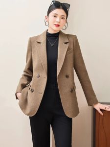 XINYU | Black Wool Blend Fashion Coat for Petite Ladies Autumn Winter