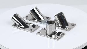 Marine 316 Stainless Steel 22/25mm 30° Rectangular Base Tube Pipe Base Marine Handrail Fitting Boat Accessories