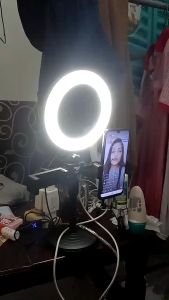 Pegangan HP Stand Tempat HP Ring Light Tripod 2 Holder Stand Handphone Ganda Live Streaming Tripod Ring Light Ringlight Led