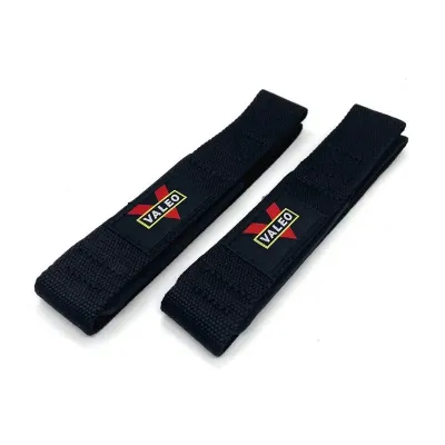 Black Valeo Padded Cotton Lifting Straps for Weightlifting/Gym