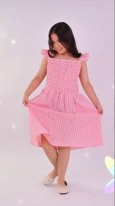 Noonie - Girls Dress (2-12Y) - Cotton Smocked Dress- Seersucker - Kids Outfit for Girls