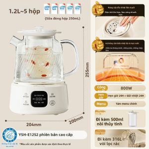 Bear | Ấm Đun Nước Kiểu Nhiều Chức Năng Kính Cường Lực Giữ Nhiệt