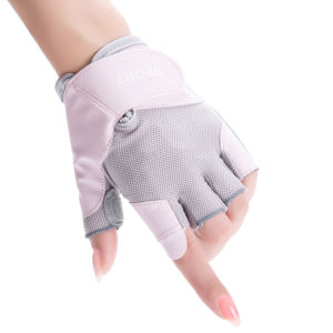 JBA Gym Gloves Women A Pair Half Finger Thicken Palm Rest Adjustable Velcro Breathable Durable Fabric Workout Fitness Cycling Gloves 2PCS