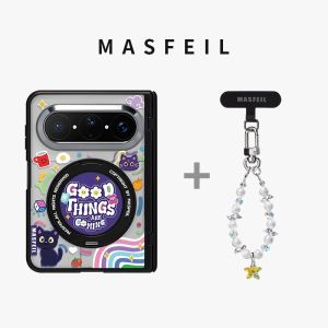 MASFEIL | Magnetic Stand Protective Case for Huawei PuraXMax Women Half Transparent Durable Design