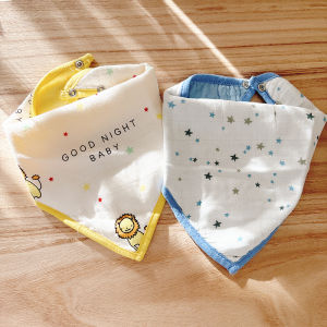 ผ้ากันเปื้อนน้ำลายผ้าผูกคอผ้าผูกคอผ้าผ้าฝ้ายไผ่บางสำหรับเด็กชายและเด็กหญิง เสื้อผ้าเด็กฤดูร้อนป้องกันการทิ้งนม